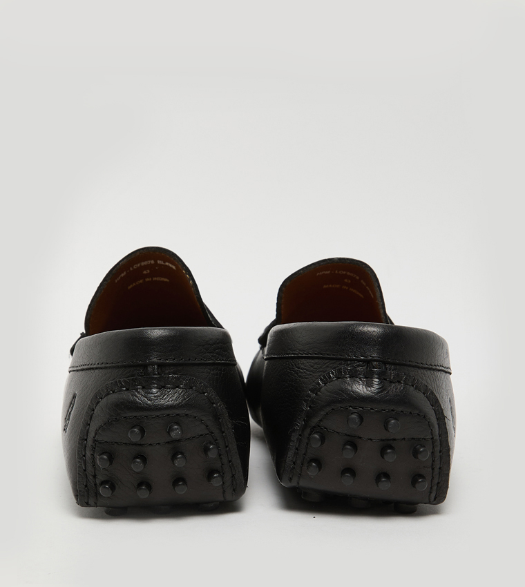 Textured Leather Loafers