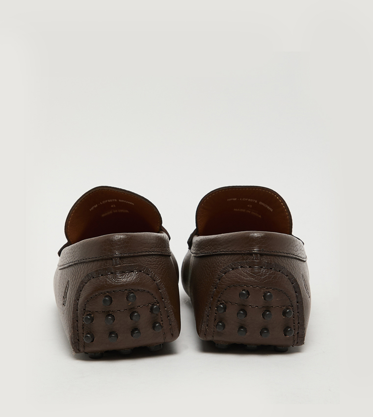 Textured Leather Loafers