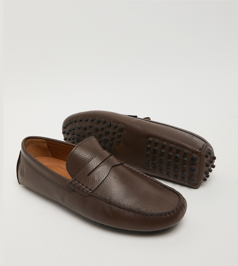 Textured Leather Loafers