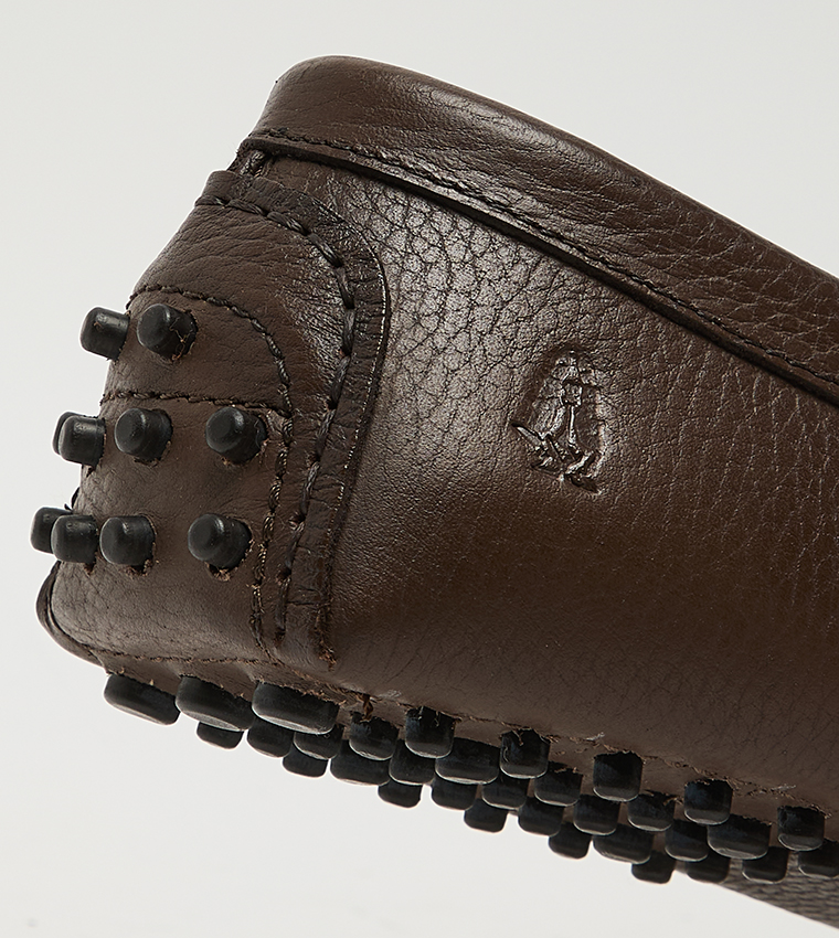 Textured Leather Loafers