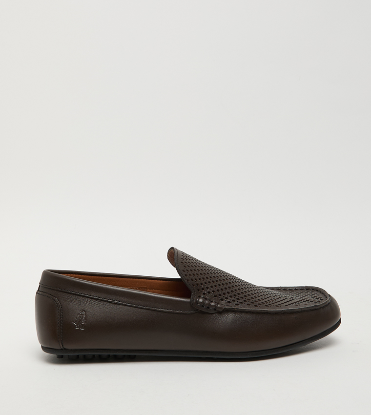 Textured Leather Loafers