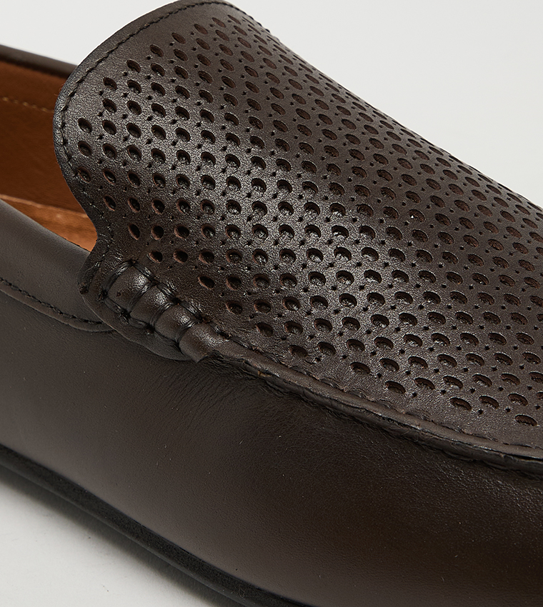 Textured Leather Loafers