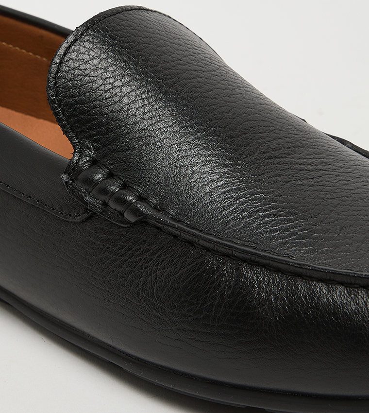 Textured Leather Loafers