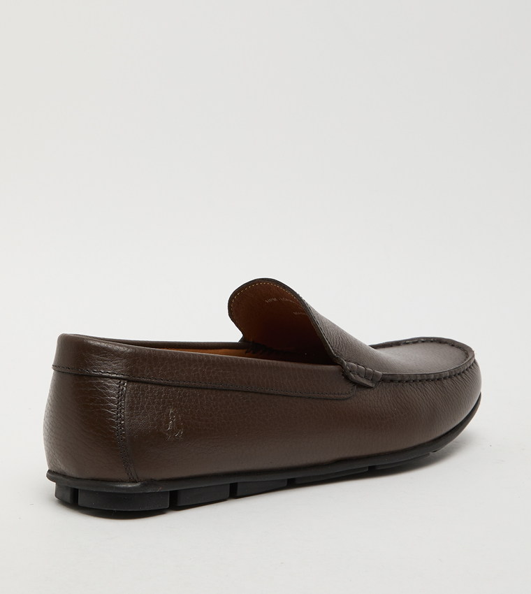 Textured Leather Loafers
