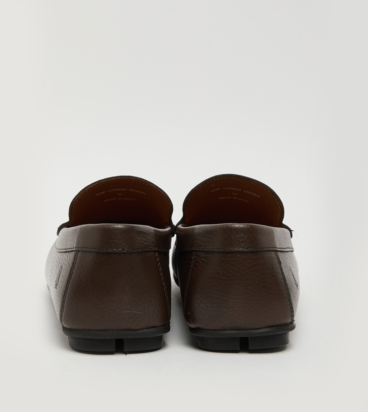 Textured Leather Loafers