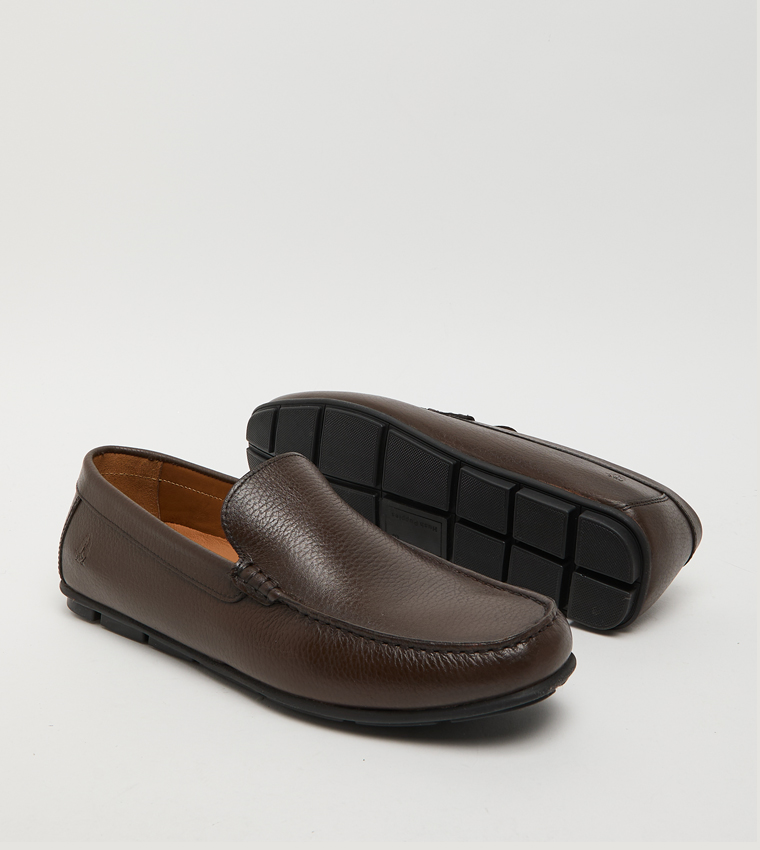 Textured Leather Loafers