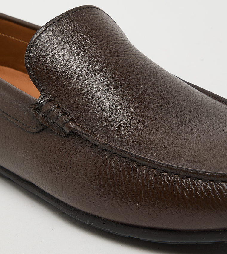 Textured Leather Loafers
