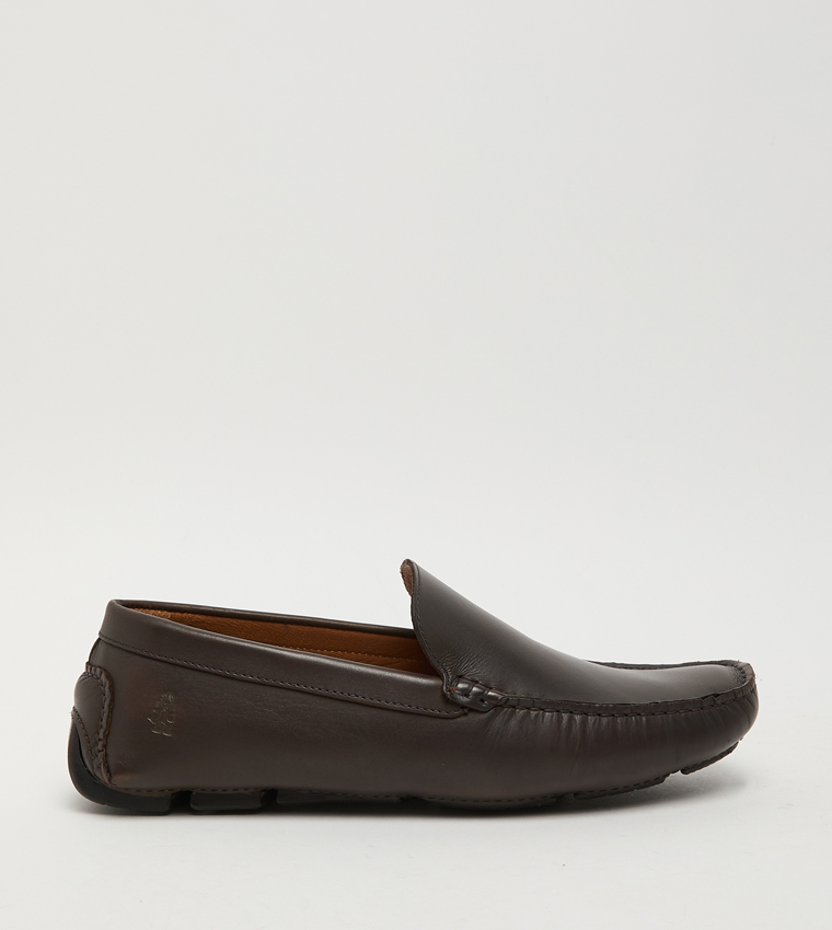Textured Leather Loafers