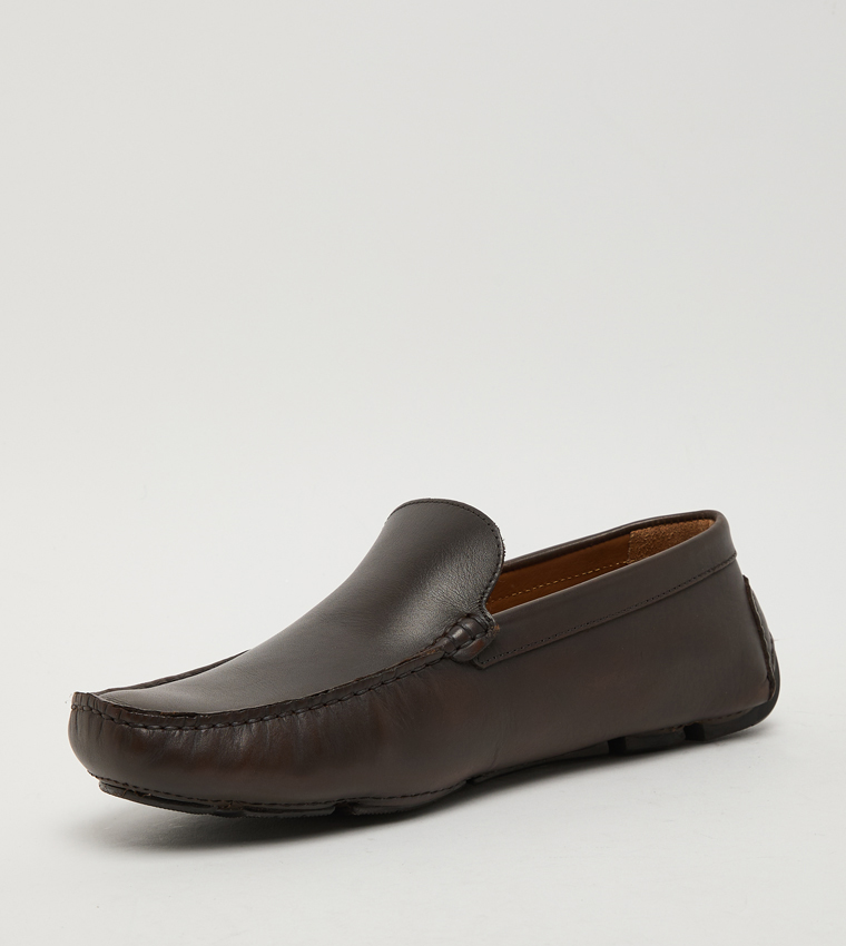 Textured Leather Loafers