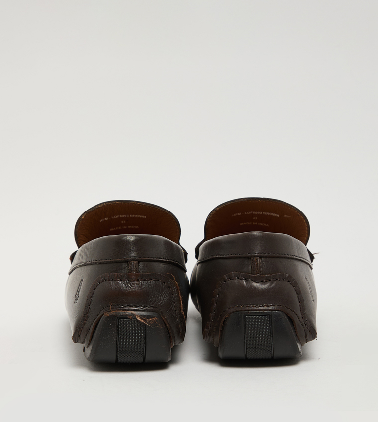 Textured Leather Loafers
