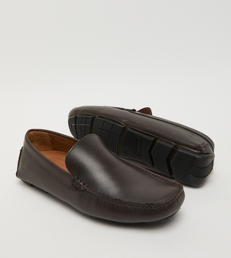 Textured Leather Loafers