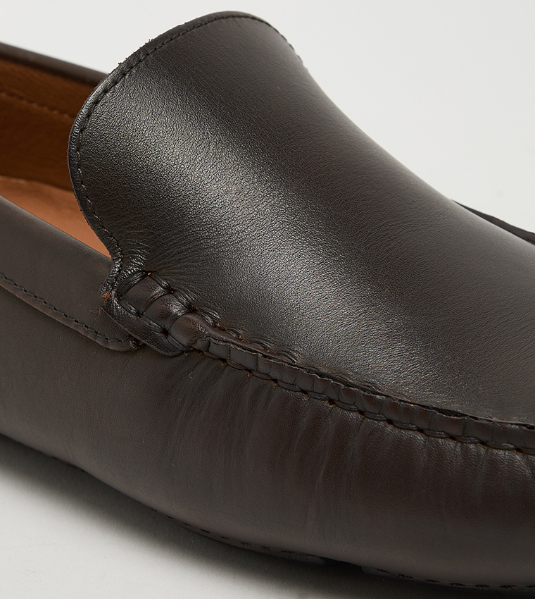 Textured Leather Loafers