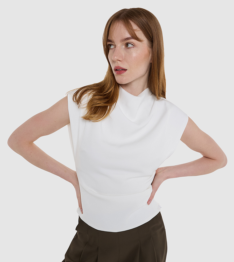 Solid Cowl Neck Top