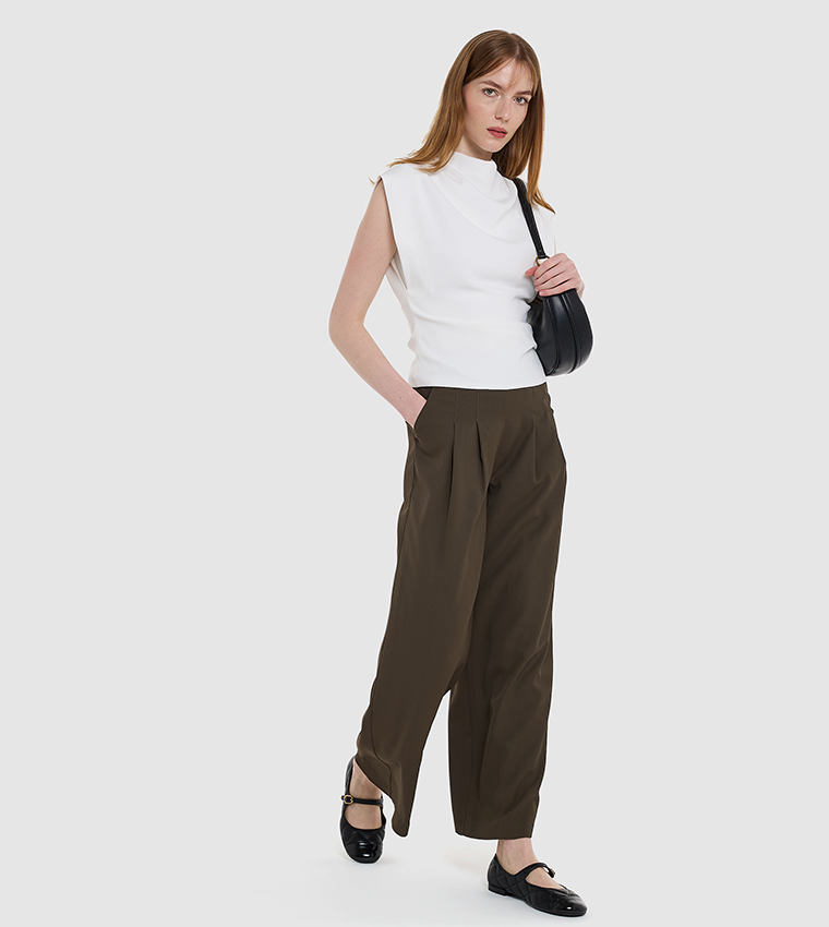 Solid Cowl Neck Top