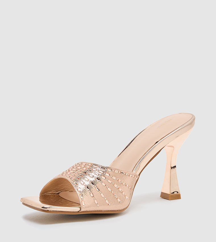 Textured Heeled Sandals