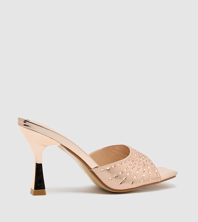 Textured Heeled Sandals