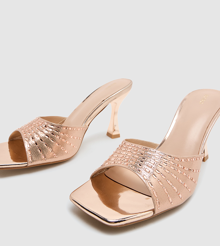 Textured Heeled Sandals