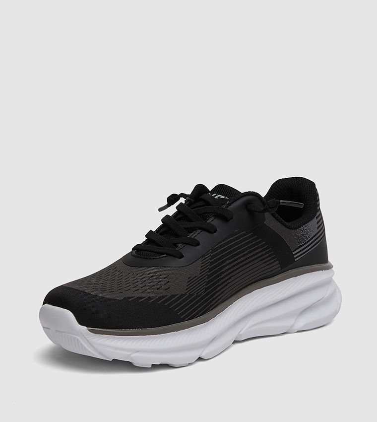 Logo Printed Round Toe Running Shoes
