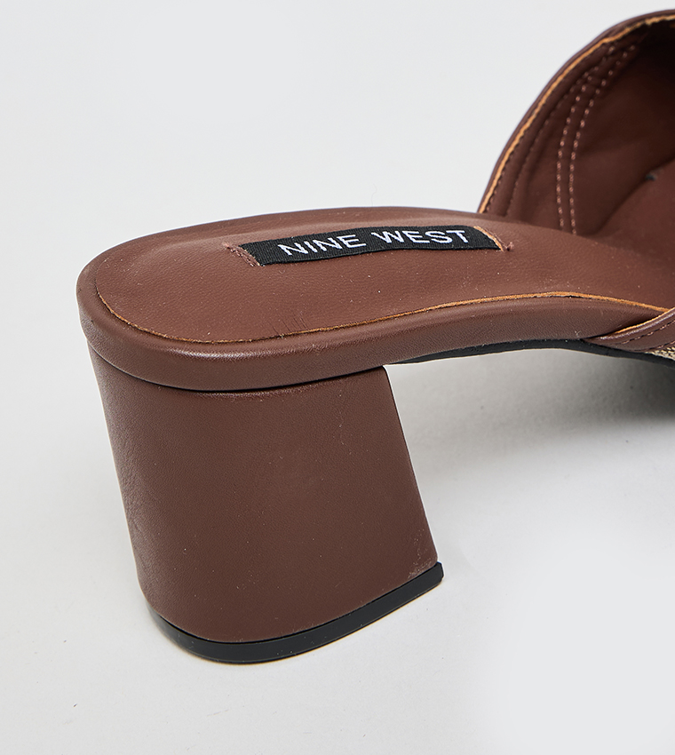 Patterned Block Heel Sandals