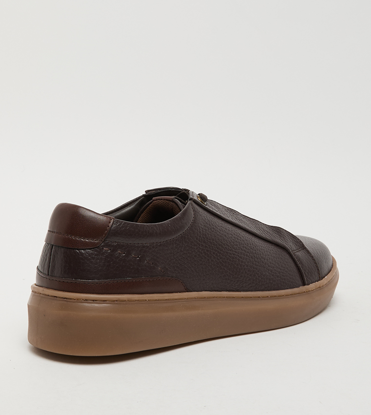 Textured Round Toe Slip-On Shoes