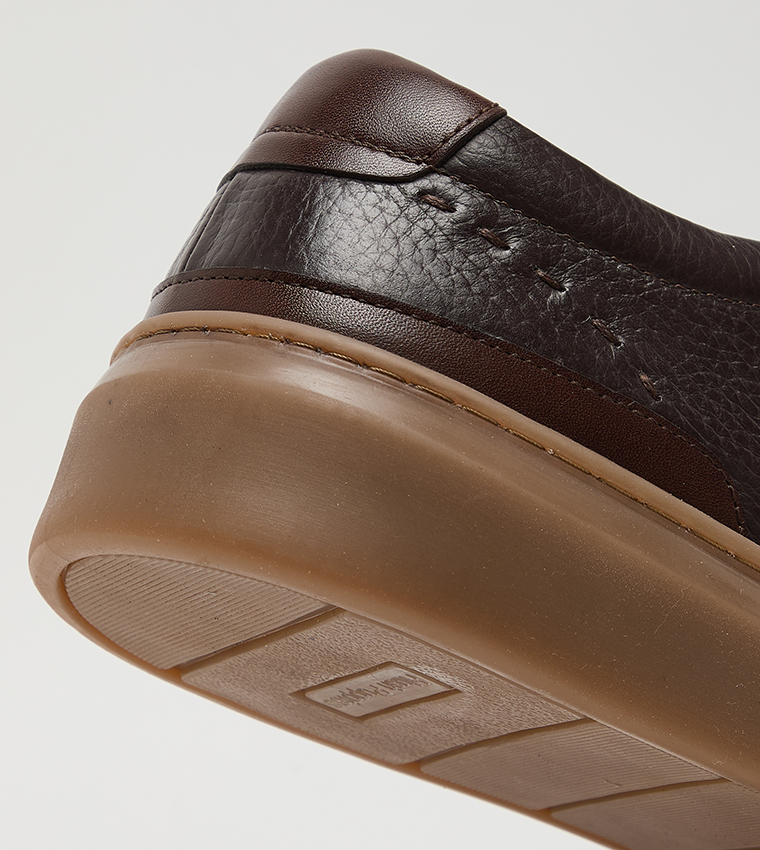 Textured Round Toe Slip-On Shoes