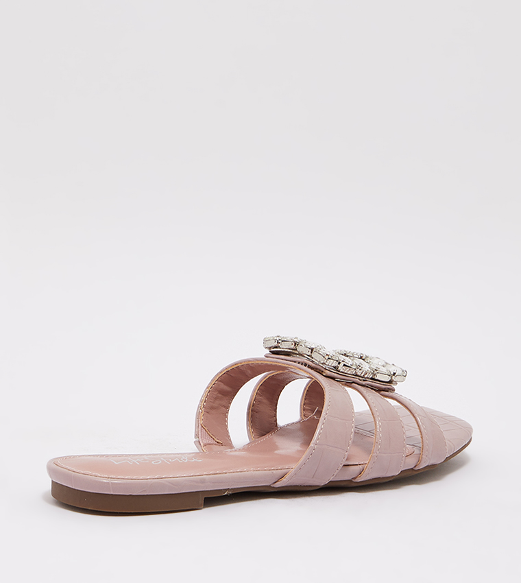 ناتشيراليزر  الصنادل المسطحة - وردي Flat Sandals