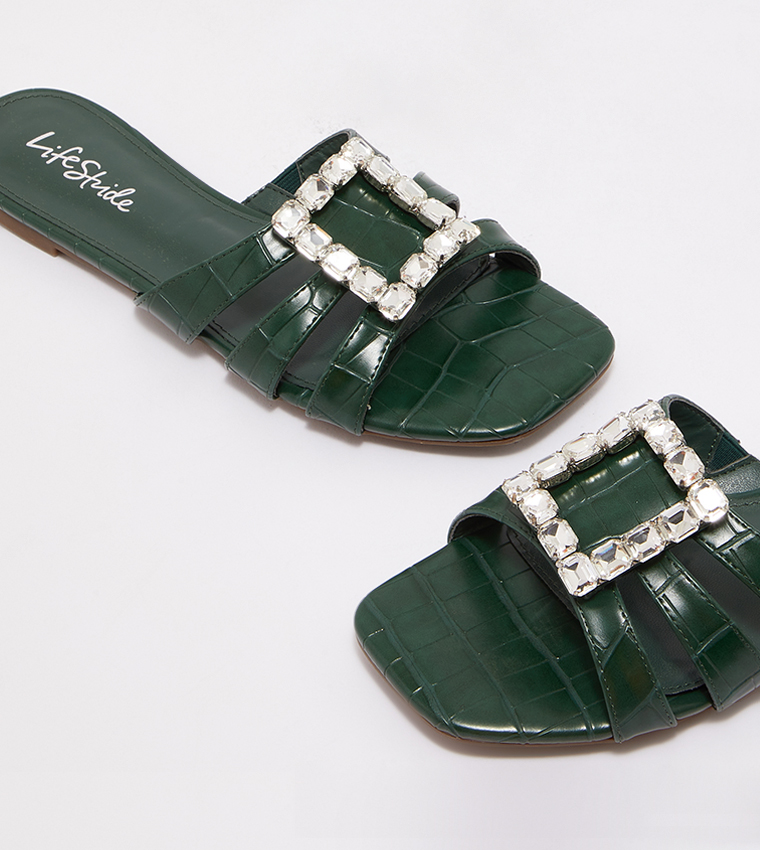 AMAYA Embellished Flat Sandals