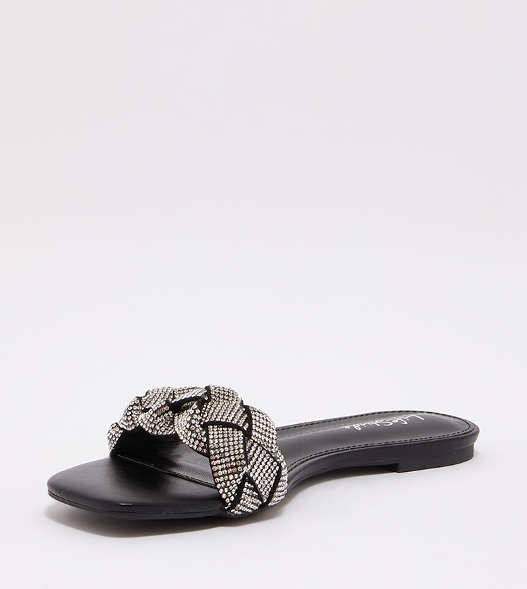 Naturalizer  Flat Sandals - Black Flat Sandals