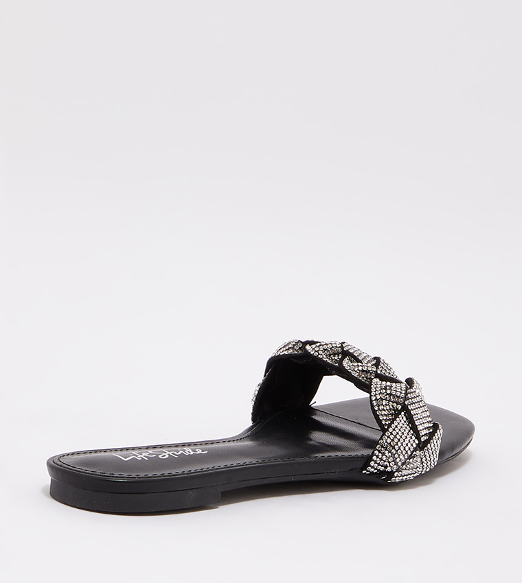 Naturalizer  Flat Sandals - Black Flat Sandals