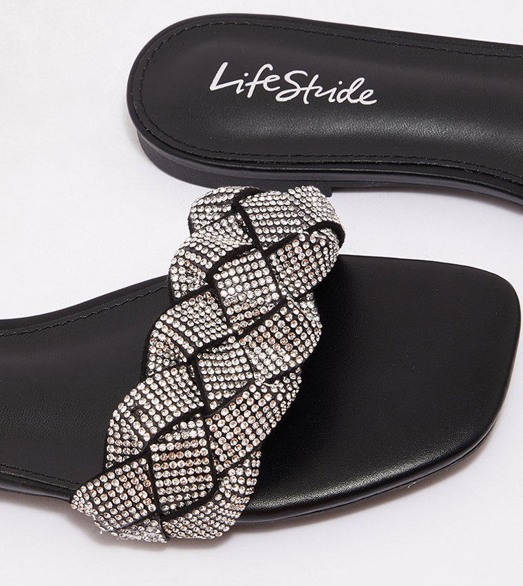 Naturalizer  Flat Sandals - Black Flat Sandals