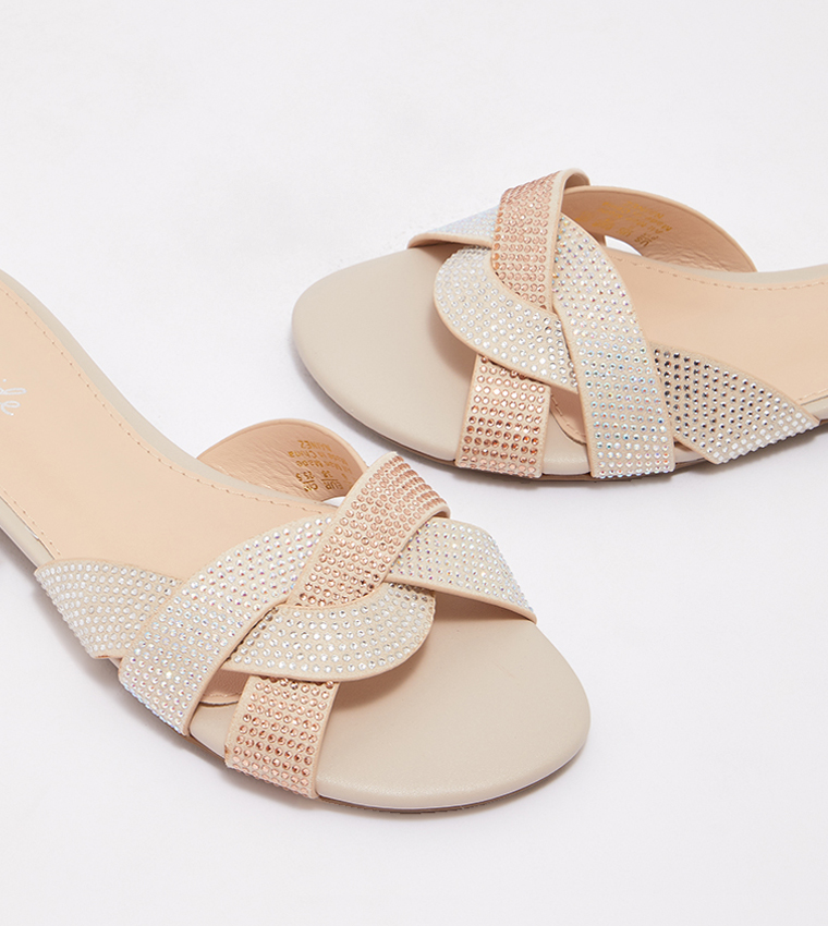 ناتشيراليزر  الصنادل المسطحة - بيج Flat Sandals