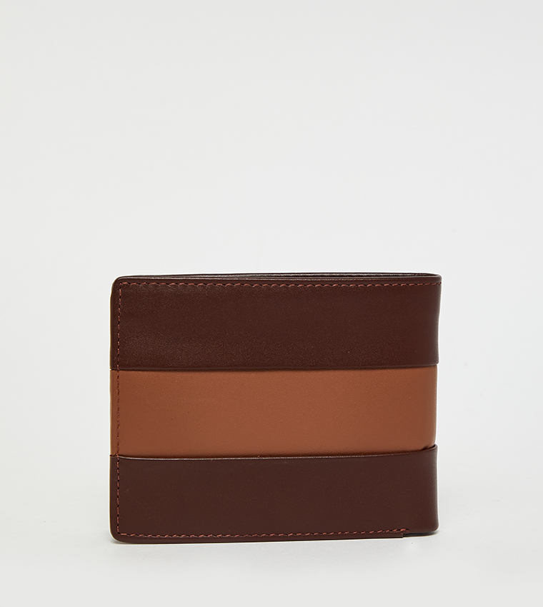 محفظة ثنائية الطي بلونين