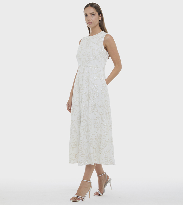 بي سي بي جي  فساتين ميدي  - كريمي  Midi Dresses