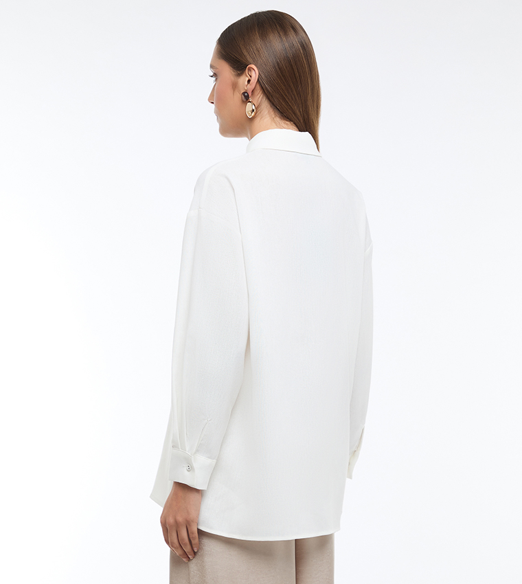 Embroidered Linen Long Sleeves Shirt