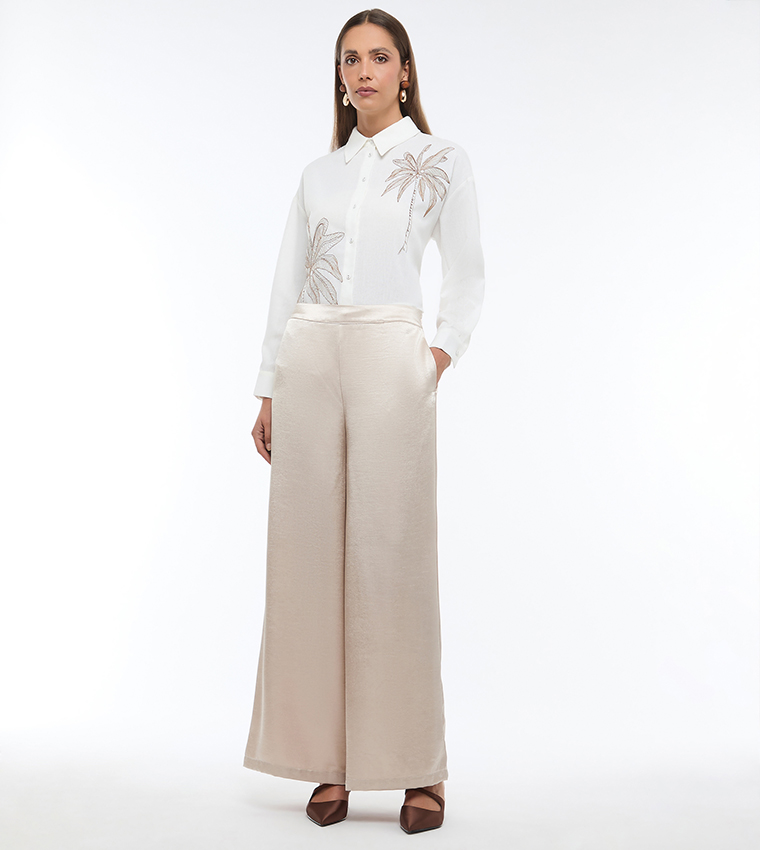 Embroidered Linen Long Sleeves Shirt