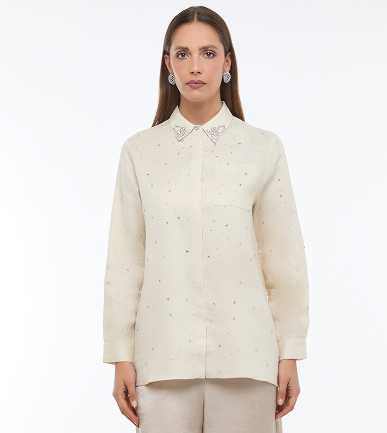 قميص اوفرسايز كم طويل