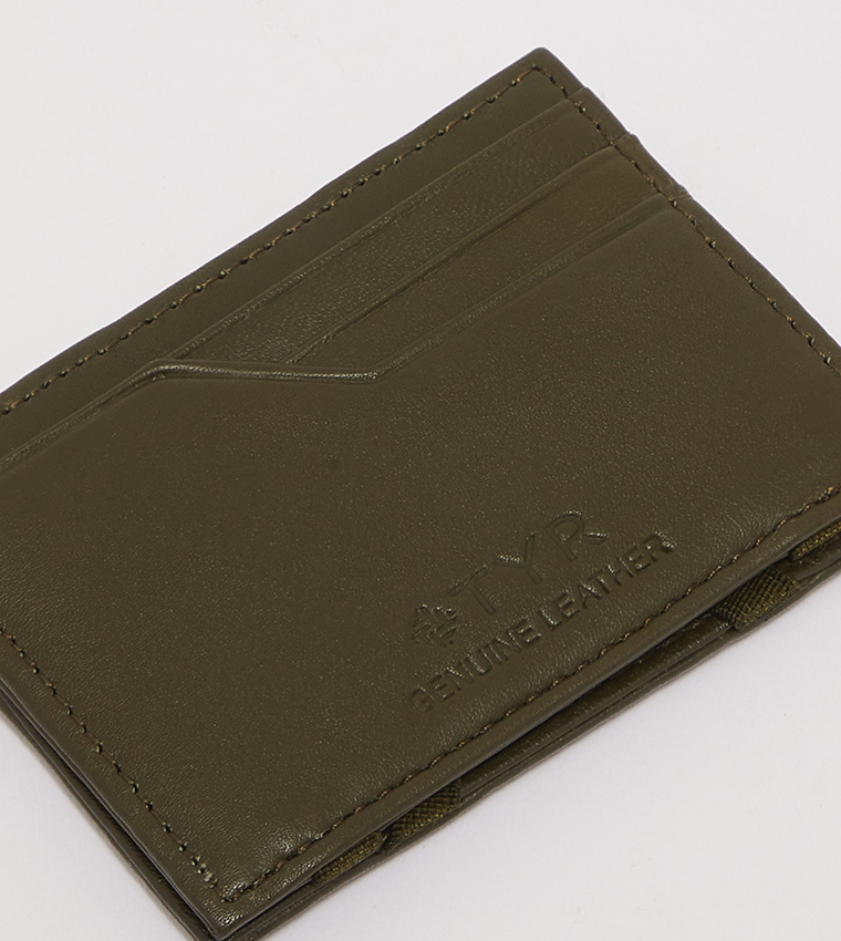 Solid Bi-Fold Genuine Leather Card Holder