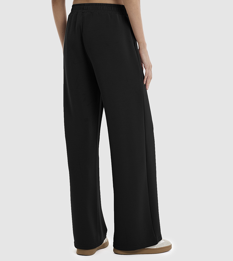 Elastic Waist Wide Leg Pants