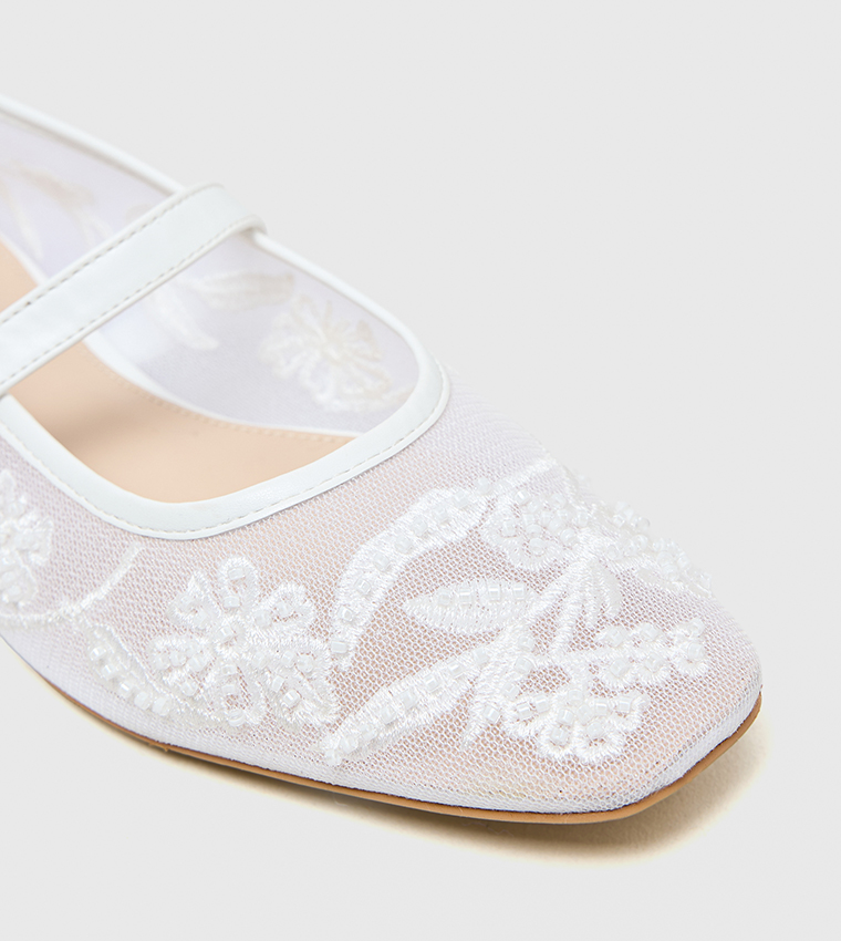 Square Toe Lace Mary Jane Shoes