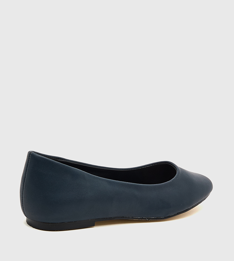Textured Almond Toe Ballerinas