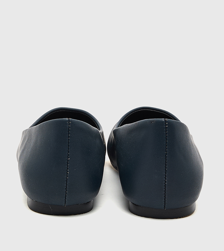 Textured Almond Toe Ballerinas