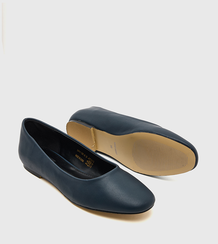 Textured Almond Toe Ballerinas