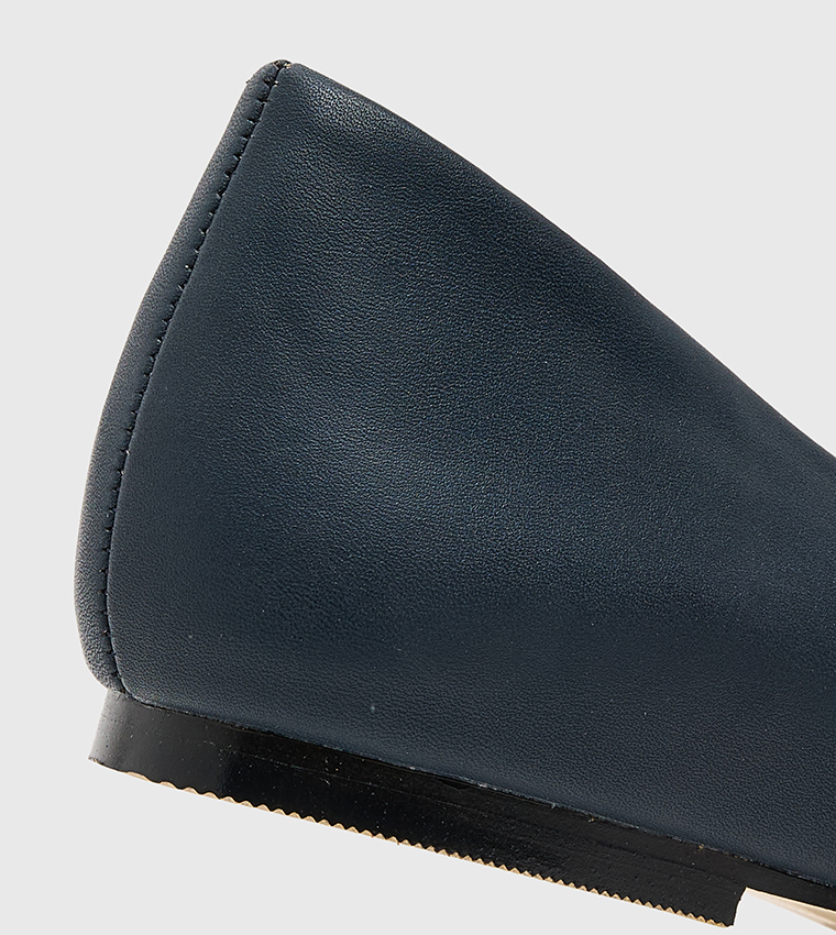Textured Almond Toe Ballerinas
