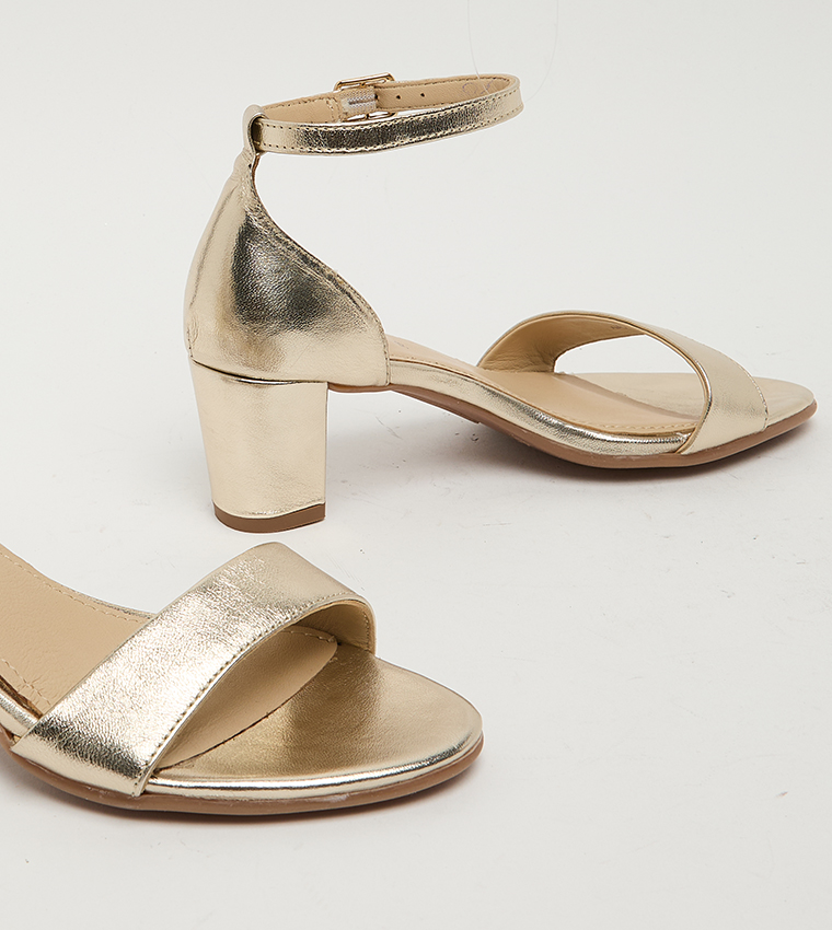 ROSE Ankle Strap Block Heel Sandals