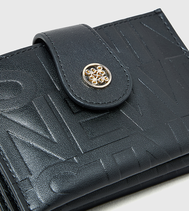 Logo Detail Snap Button Wallet