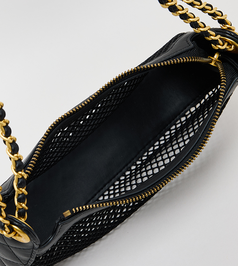 Mesh Shoulder Bag with Pouch