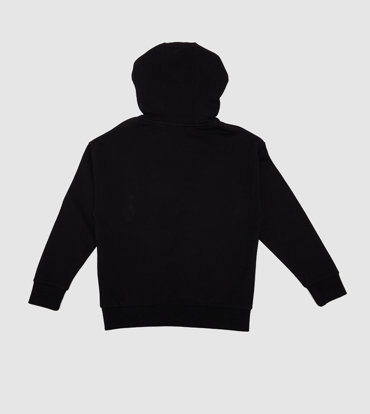 Vote Earth Embroidered Drop Shoulder Long Sleeve Hoodie