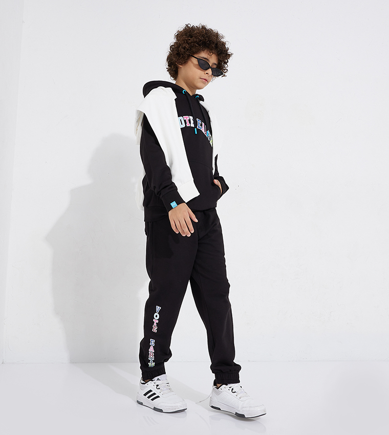 Vote Earth Embroidered Drop Shoulder Long Sleeve Hoodie