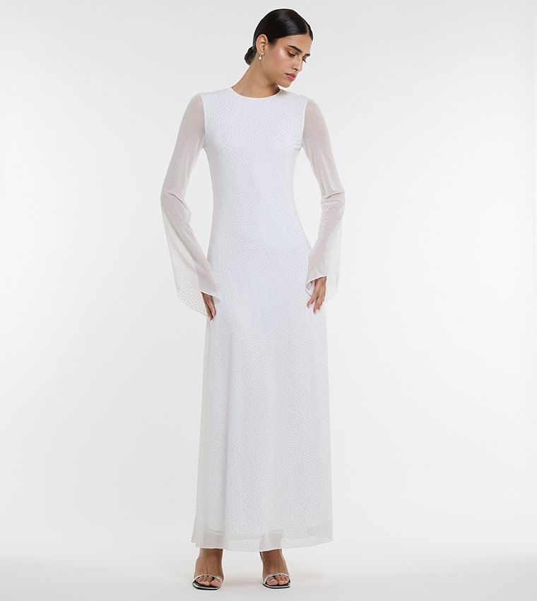 فستان ماكسي شبكي 