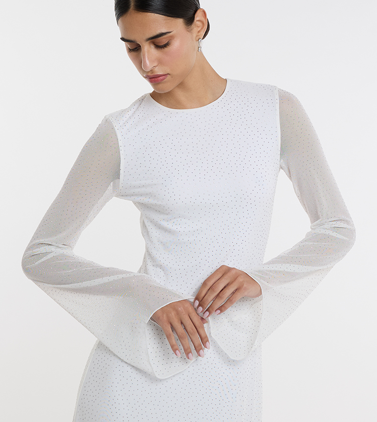 فستان ماكسي شبكي 